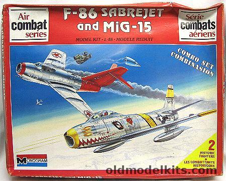 Monogram 1/48 Mig-15 And F-86 SabreJet - 'Peg O My Heart/Tiger Shark' USAF 336 FIS/4 FIW Kimpo Korea 1952 - Bagged, 6049 plastic model kit